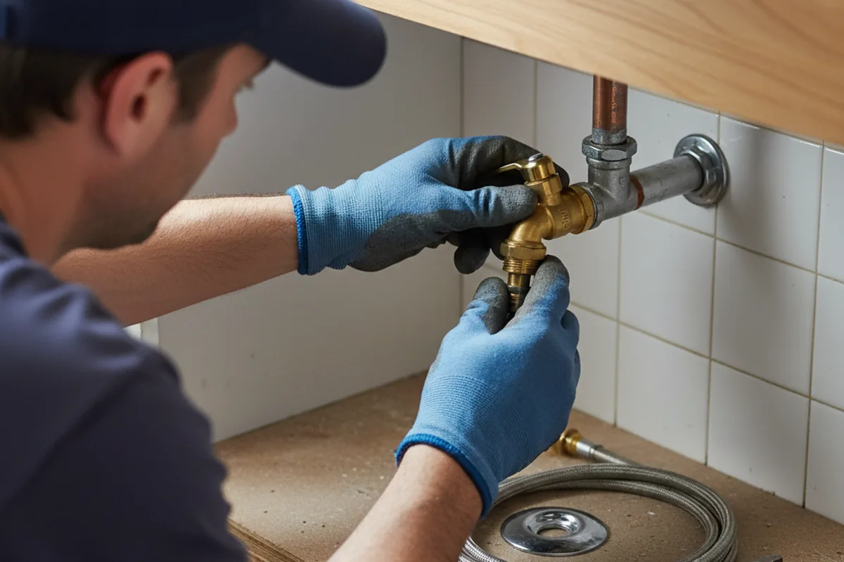 Shutoff valve and fitting work during Emergency Plumbing in Cameron